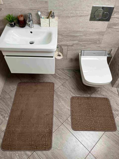 Набор ковриков Smart Gold_N Дизайн TAŞ DESEN - KAHVE Цвет