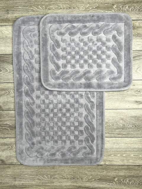 Набор ковриков Cotton Erguvan Дизайн Цвет Gri