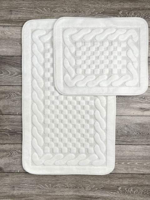 Набор ковриков Cotton Erguvan Дизайн Цвет Белый