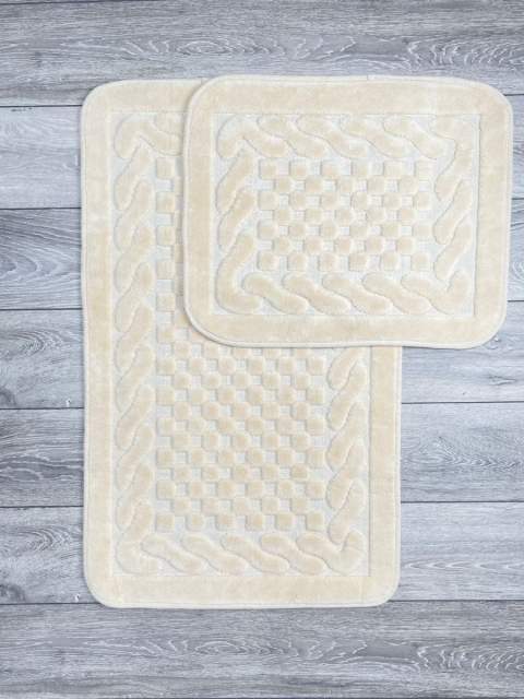 Набор ковриков Cotton Erguvan Дизайн Цвет Светло-Бежевый