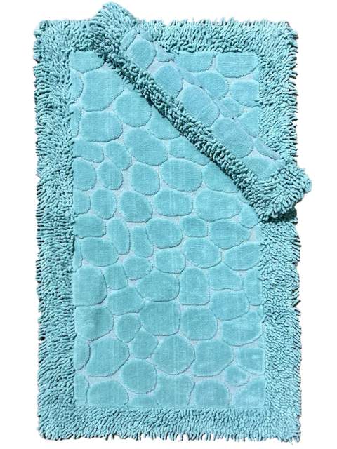 Набор ковриков Makarna stone Дизайн  Цвет Бирюзовый