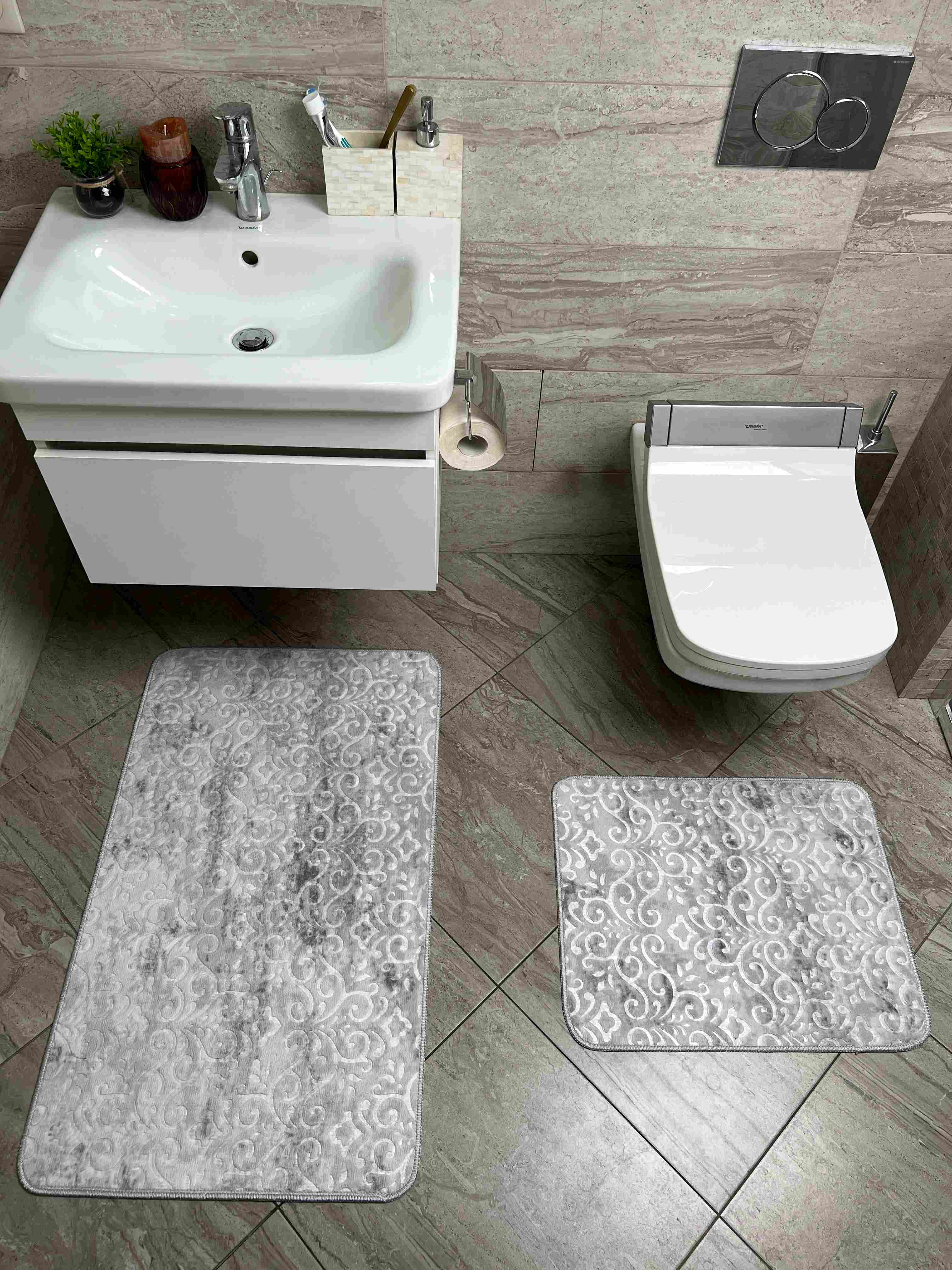 Набор ковриков Smart Gold_N Дизайн ATHENA GRİ Цвет